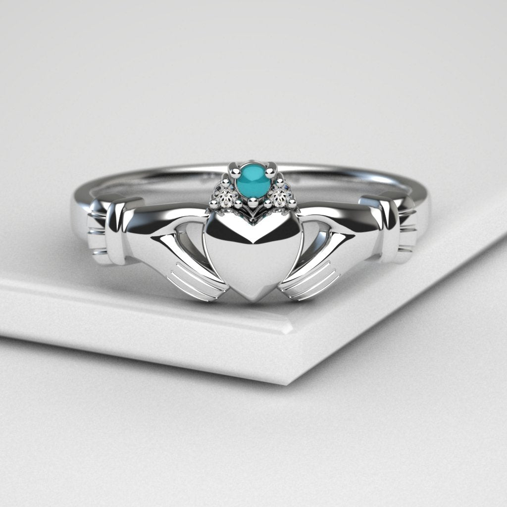 Turquoise claddagh deals ring