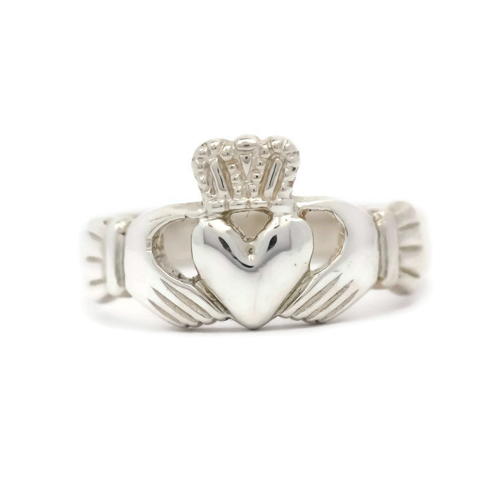 Mens diamond claddagh on sale ring