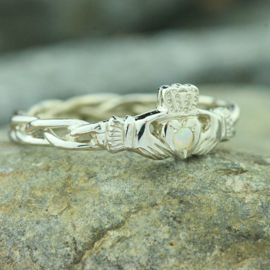 opal claddagh ring 