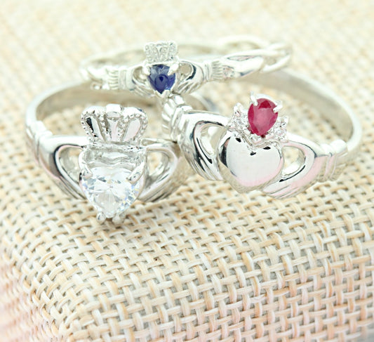 gemstone claddagh ring