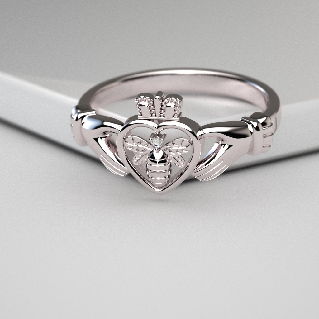 Bee Claddagh ring