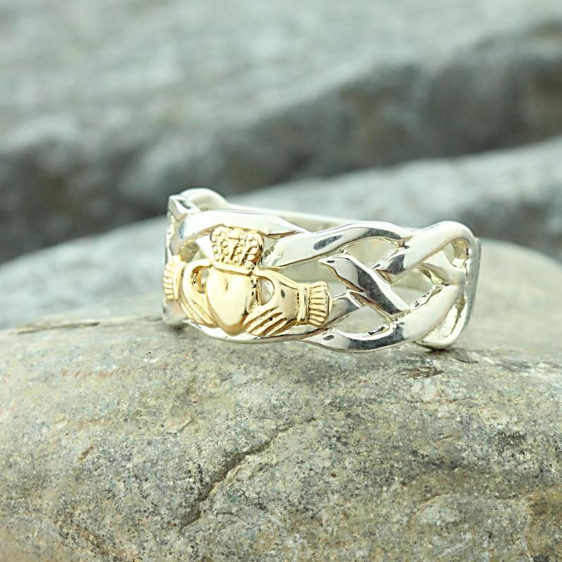 Mens Gold Claddagh Ring - Love Loyalty and Friendship