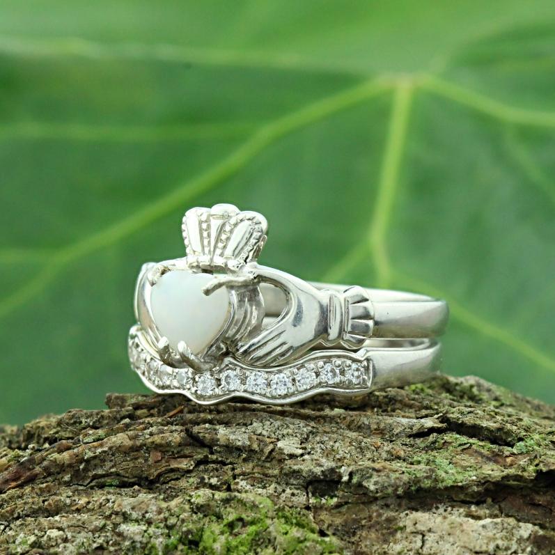 Ladies Silver Gold Heart Claddagh Ring - Solvar Irish Jewellery